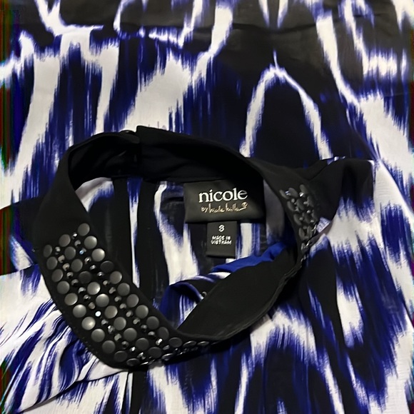 Nicole Miller embellished chiffon halter top S - Picture 3 of 5